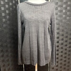 Absolutely Creative Worldwide Lightweight Split Back Twist Sweater Womens M Gray
